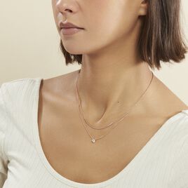Collier Ruth Argent Rose Oxyde De Zirconium - Colliers doubles et triples chaînes Femme | Histoire d’Or