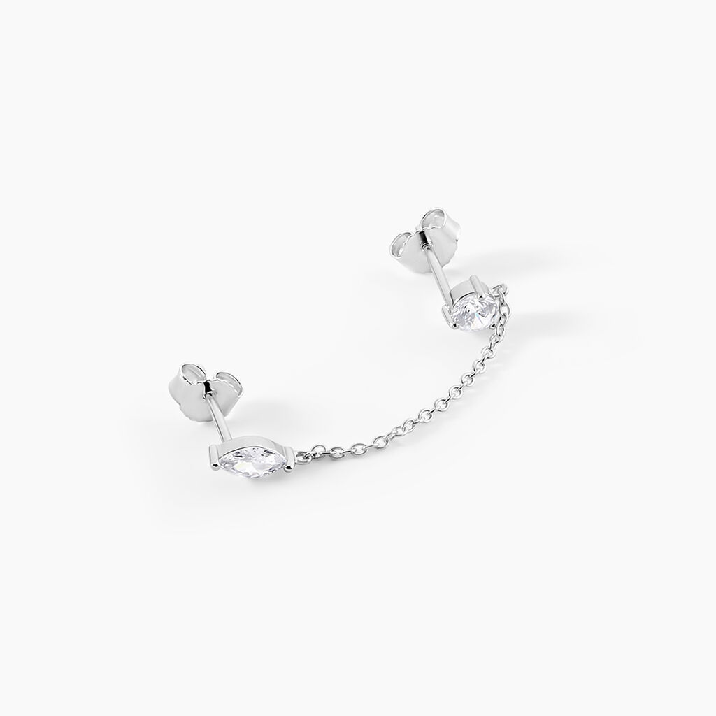 Bijou D'oreille Unitaire Eclat D'Aurore Argent Blanc Oxyde De Zirconium - Piercings d'oreilles Femme | Histoire d&rsquo;Or