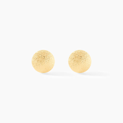Boucles D'oreilles Puces Fidelia Boule Sablee Or Jaune - Clous d'oreilles Femme | Histoire d’Or