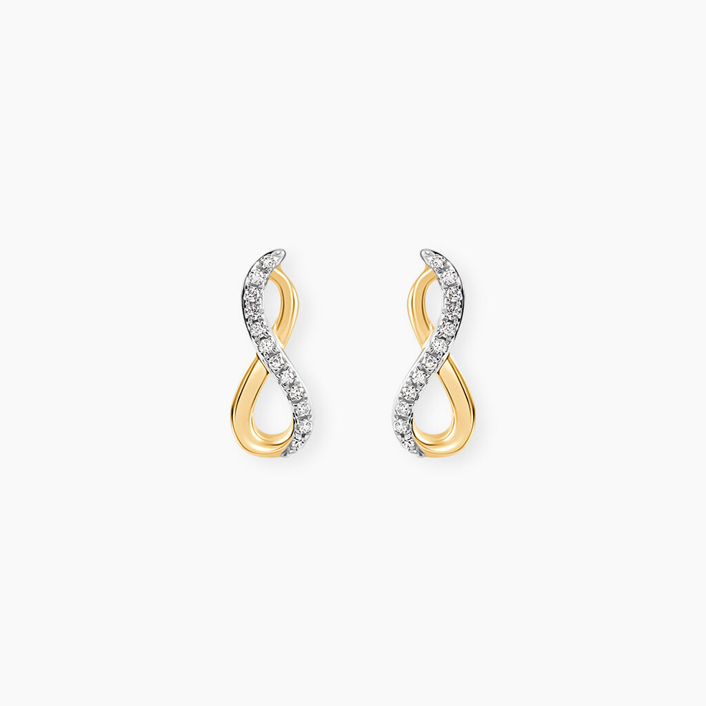 Boucles D'oreilles Puces Osanna Or Jaune Diamants - Clous d'oreilles Femme | Histoire d&rsquo;Or