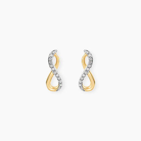 Boucles D'oreilles Puces Osanna Or Jaune Diamants - Clous d'oreilles Femme | Histoire d&rsquo;Or