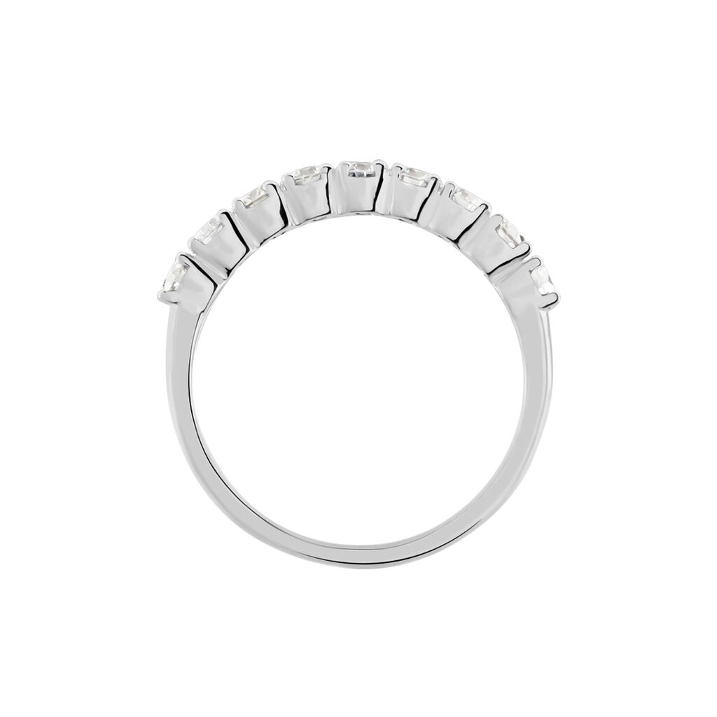 Demi Alliance Eloise Platine Blanc Diamant - Alliances Femme | Histoire d’Or