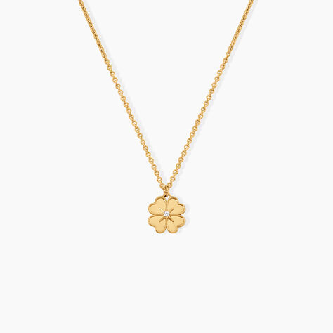 Collier Nacrea Argent Dor&eacute; A L'Or 750/1000 Oxyde De Zirconium - Colliers Femme | Histoire d&rsquo;Or