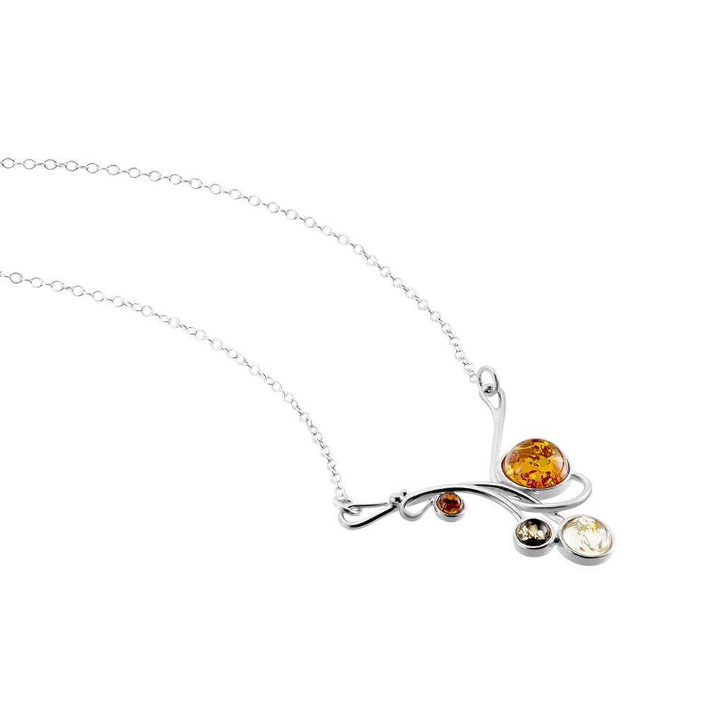 Collier Argent Blanc Dorka Ambres - Colliers fantaisie Femme | Histoire d’Or