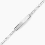 Bracelet Identit&eacute; Fanelia Maille Marine Or Blanc - Bracelets Communion Enfant | Histoire d&rsquo;Or