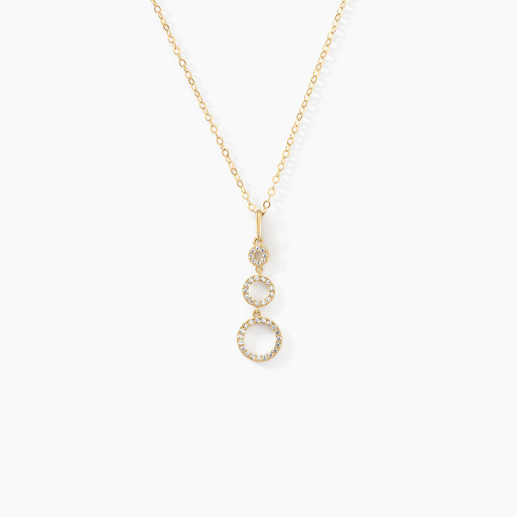 Collier Camron Or Jaune Oxyde De Zirconium