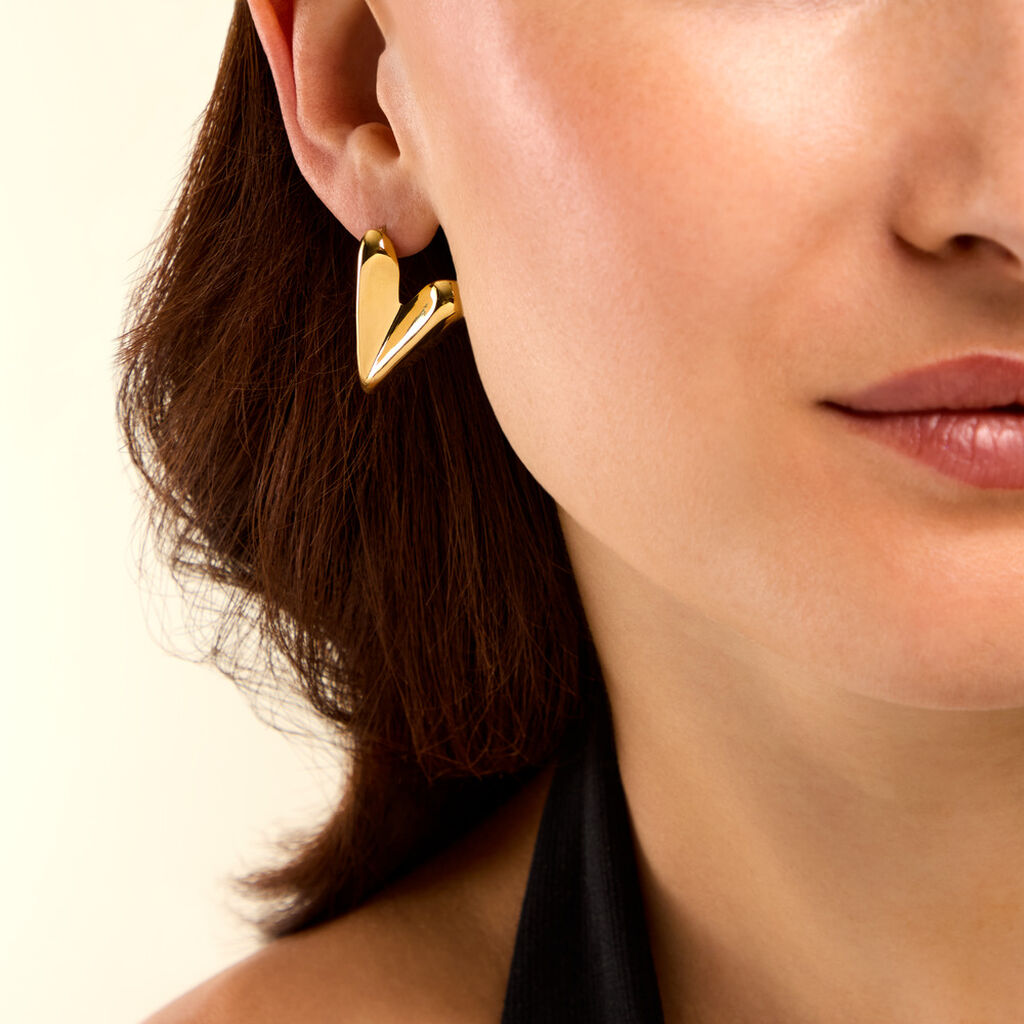 Bijoux D'Oreilles Naemia Acier Jaune - Boucles d'oreilles fantaisie Femme | Histoire d&rsquo;Or