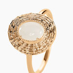 Bague Linna Plaqu&eacute; Or Jaune Pierre De Lune - Bagues solitaires Femme | Histoire d&rsquo;Or