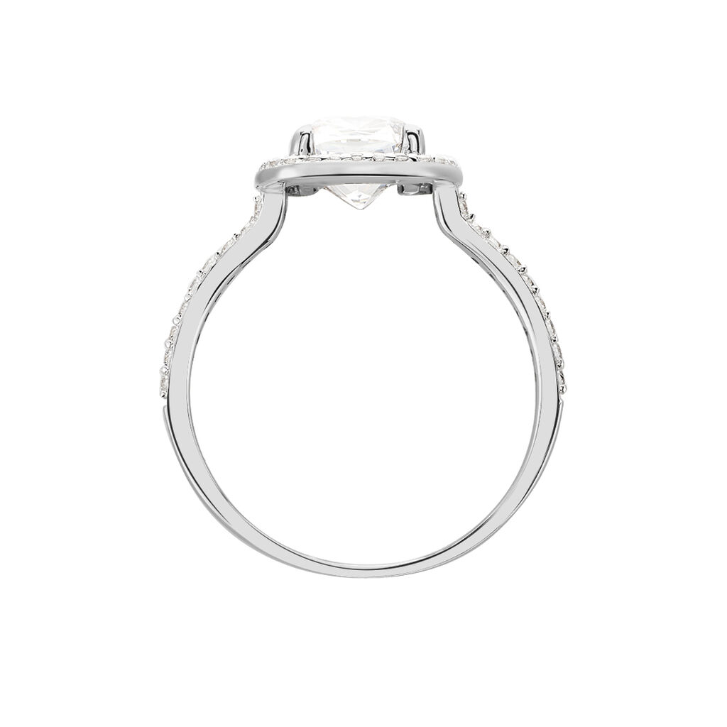 Bague Adrienne Or Blanc Oxyde De Zirconium - Bagues solitaires Femme | Histoire d’Or