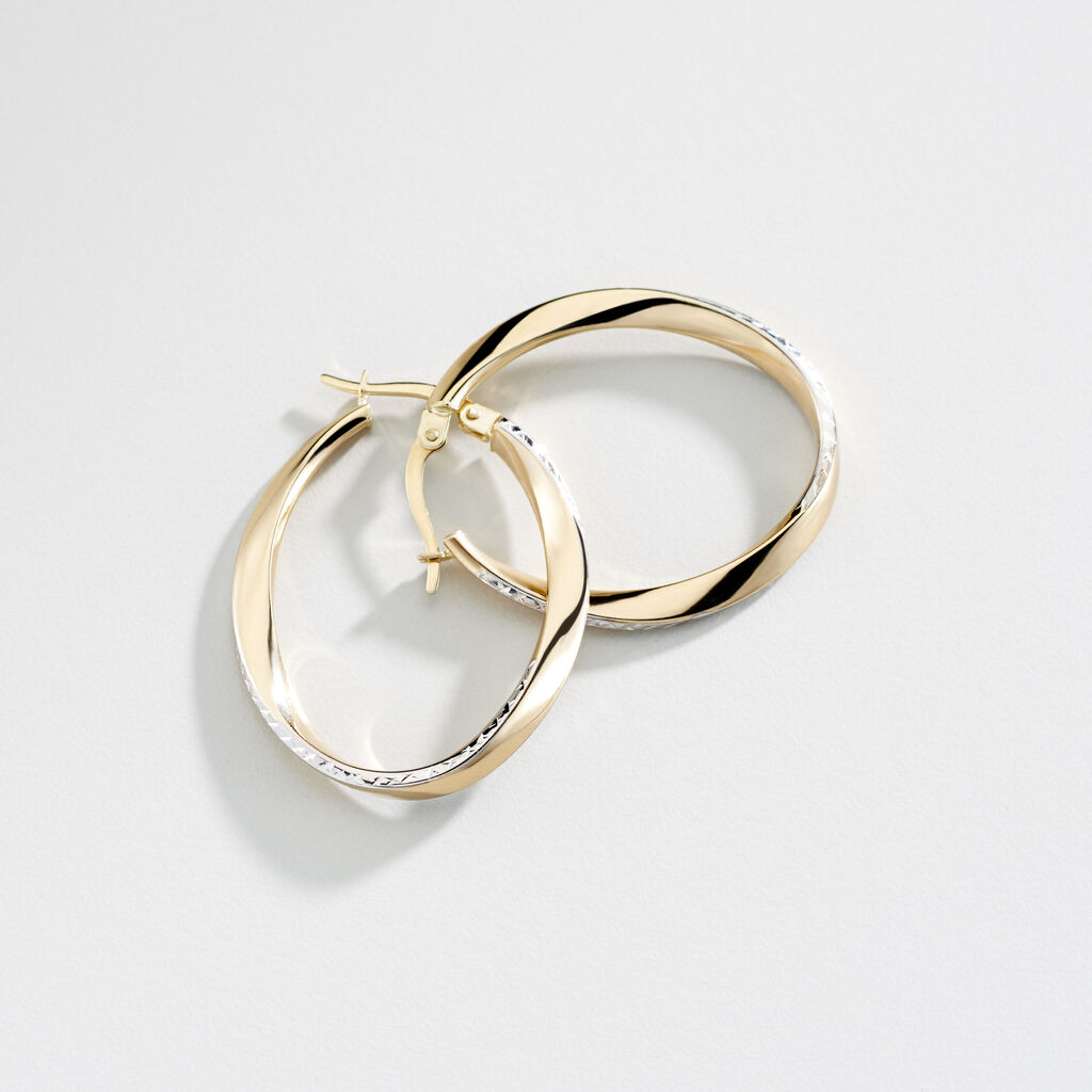 Cr&eacute;oles Doralynne Or Bicolore - Boucles d'oreilles cr&eacute;oles Femme | Histoire d&rsquo;Or