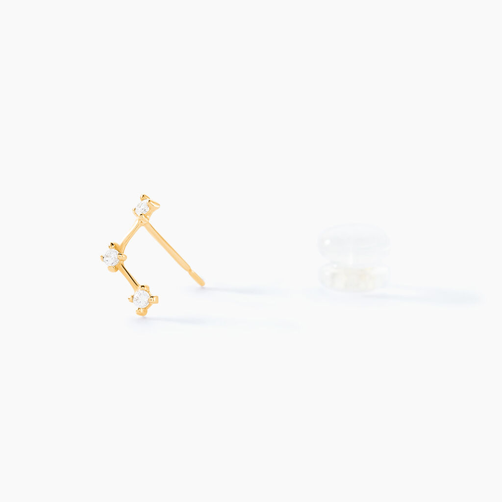 Boucles D'oreilles Puces Sterre Or Jaune Oxyde De Zirconium - Clous d'oreilles Femme | Histoire d’Or