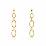 Boucles D'oreilles Pendantes Lina Acier Dor&eacute; - Boucles d'oreilles fantaisie Femme | Histoire d&rsquo;Or