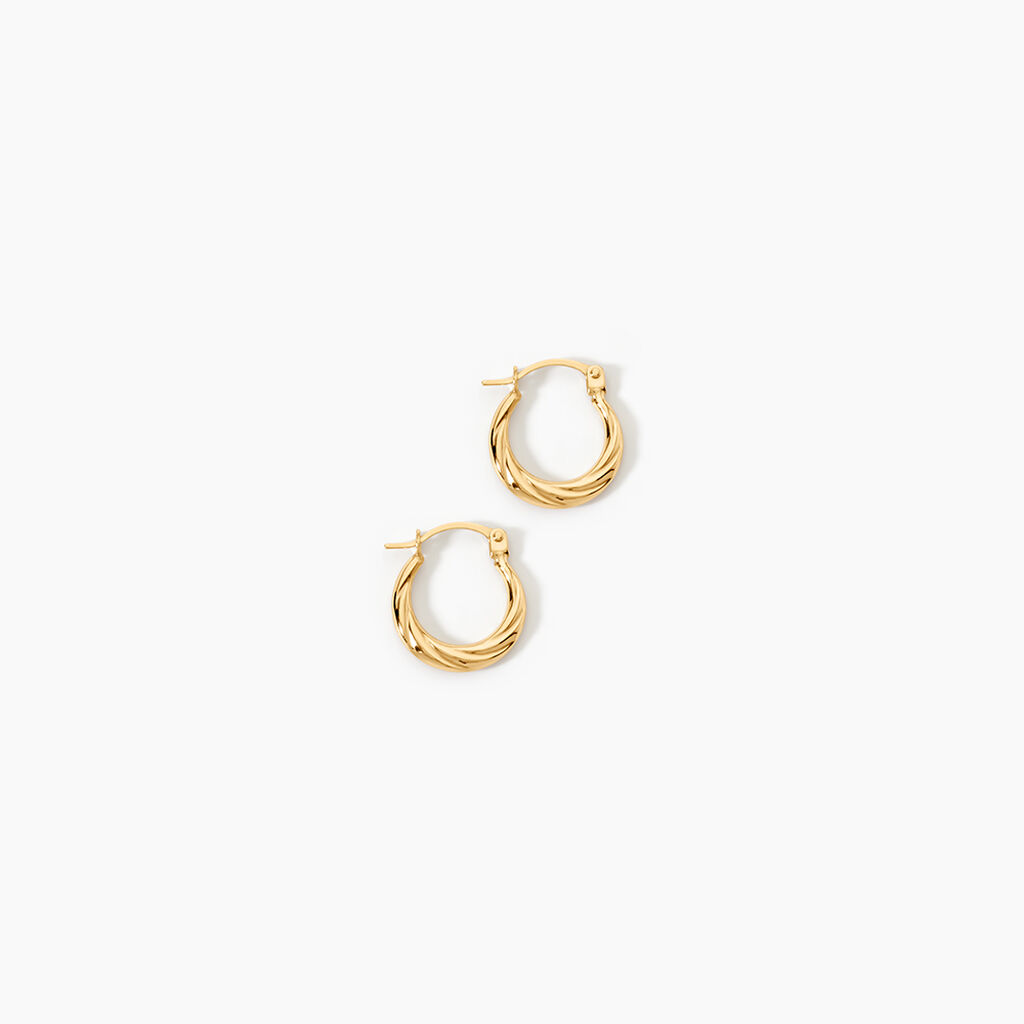 Cr&eacute;oles Or Jaune Anaitz - Boucles d'oreilles cr&eacute;oles Femme | Histoire d&rsquo;Or