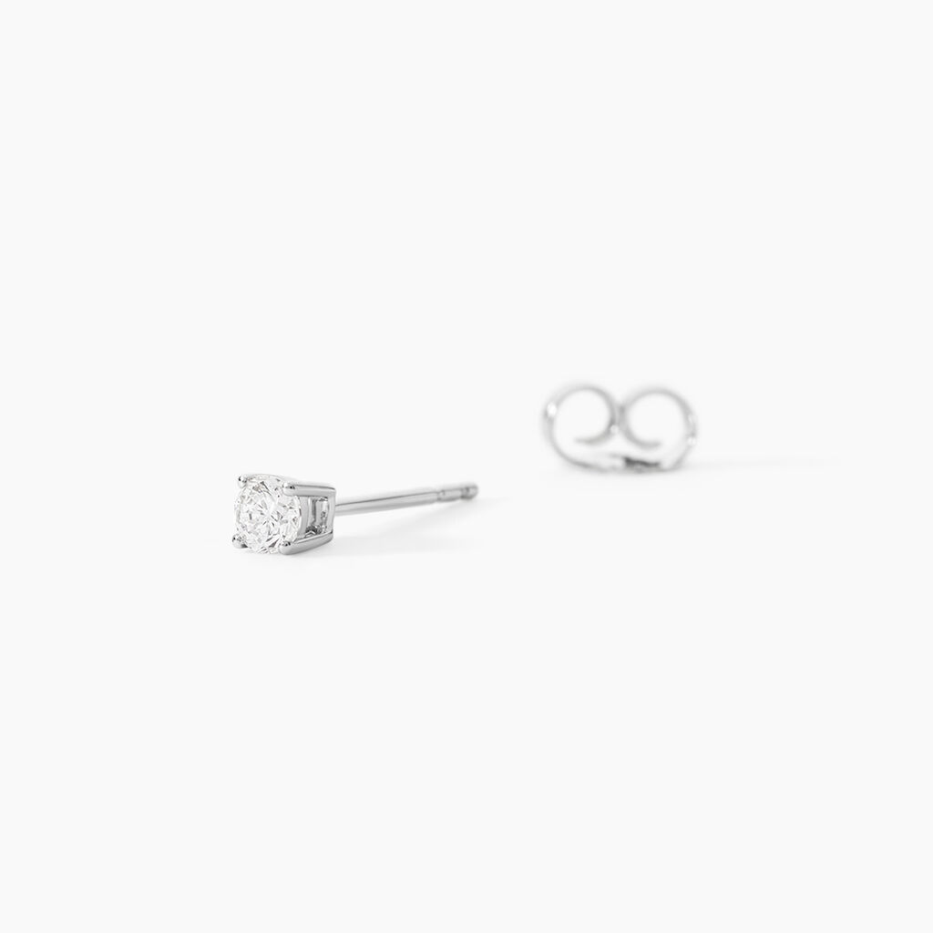 Boucle D'oreille Puce Unitaire Victoria Or Blanc Diamant - Piercings d'oreilles Famille | Histoire d&rsquo;Or