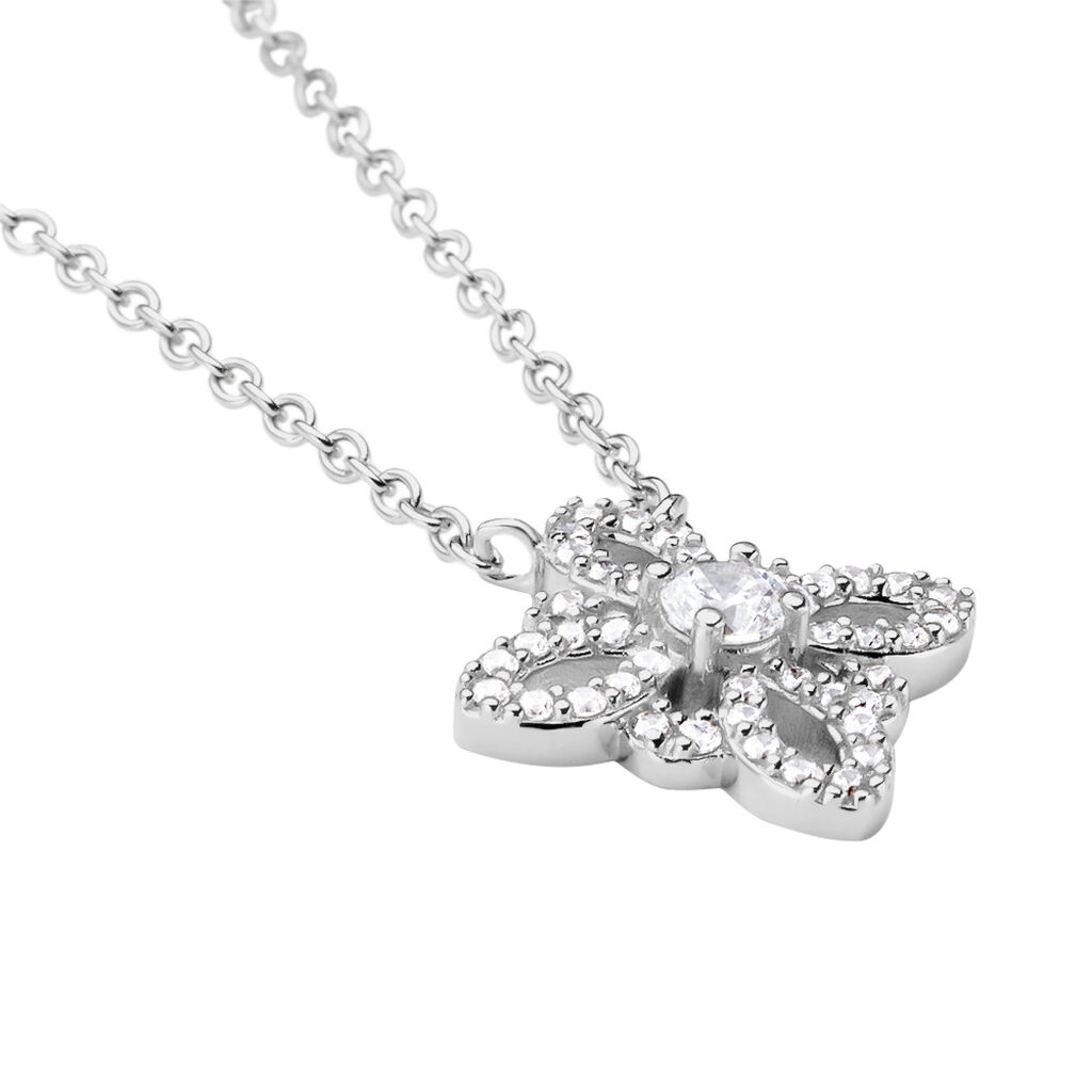 Collier Isia Argent Blanc Oxyde De Zirconium - Colliers fantaisie Femme | Histoire d&rsquo;Or