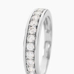 Demi Alliance Heket Argent Blanc Oxyde De Zirconium - Bagues avec pierre Femme | Histoire d&rsquo;Or