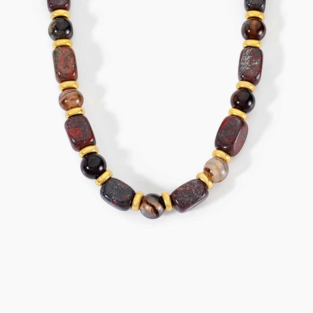 Collier Miky Acier Jaune Pierre De Synthese Agate - Colliers fantaisie Femme | Histoire d&rsquo;Or