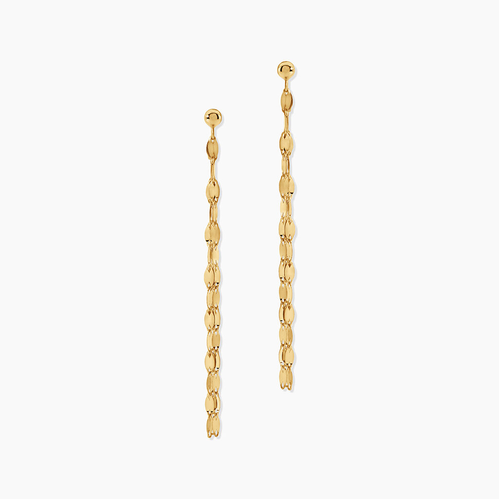 Boucles D'Oreilles Pendantes Luminara Argent Dor&eacute; A L'Or 750/1000 - Boucles d'oreilles pendantes Femme | Histoire d&rsquo;Or
