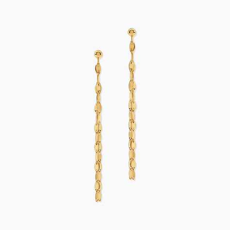 Boucles D'Oreilles Pendantes Luminara Argent Dor&eacute; A L'Or 750/1000 - Boucles d'oreilles pendantes Femme | Histoire d&rsquo;Or