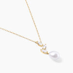 Collier Nacr&eacute;e Or Jaune Perle De Culture Oxyde De Zirconium - Colliers Femme | Histoire d&rsquo;Or