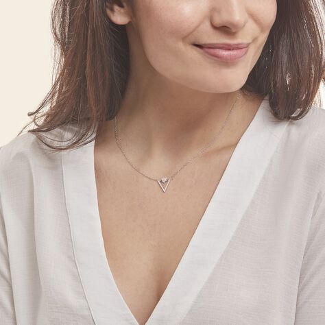 Collier Domnika Argent Blanc Oxyde De Zirconium - Colliers fantaisie Femme | Histoire d’Or