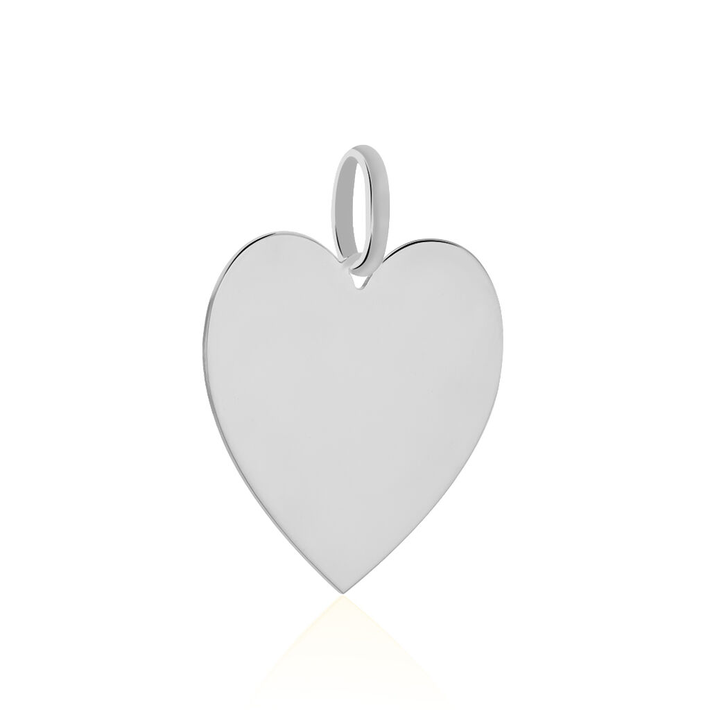 Pendentif Sirona Coeur Gravable Or Blanc - Cadeaux de naissance Femme | Histoire d’Or