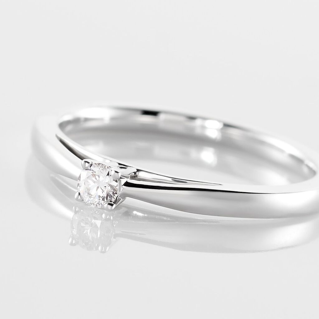 Bague Solitaire Iris Or Blanc Diamant - Bagues solitaires Femme | Histoire d’Or