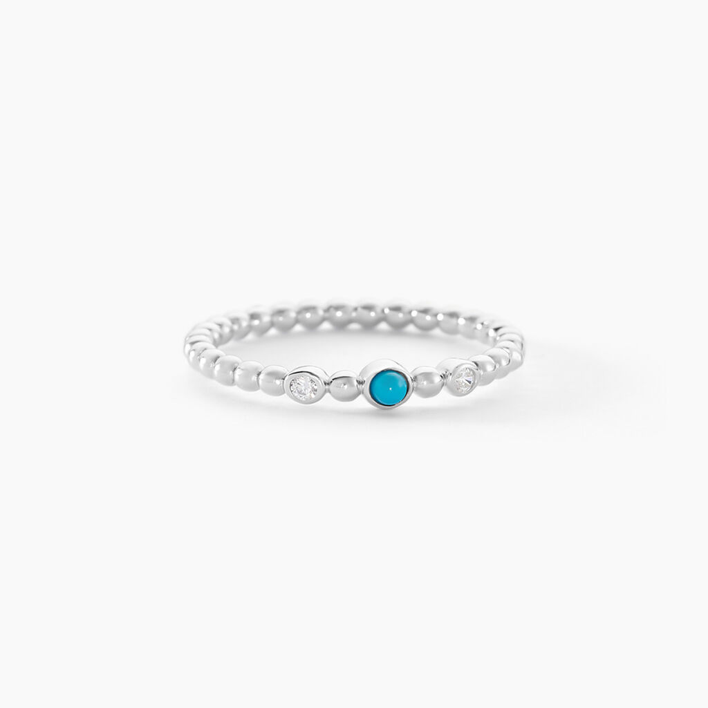 Bague Sorene Argent Blanc Turquoise Oxyde De Zirconium - Bagues solitaires Femme | Histoire d’Or