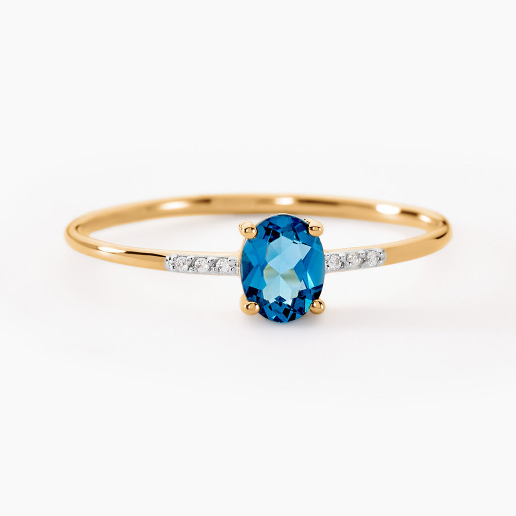Bague Or Jaune Jehane Topaze Oxydes De Zirconium - Bagues solitaires Femme | Histoire d’Or