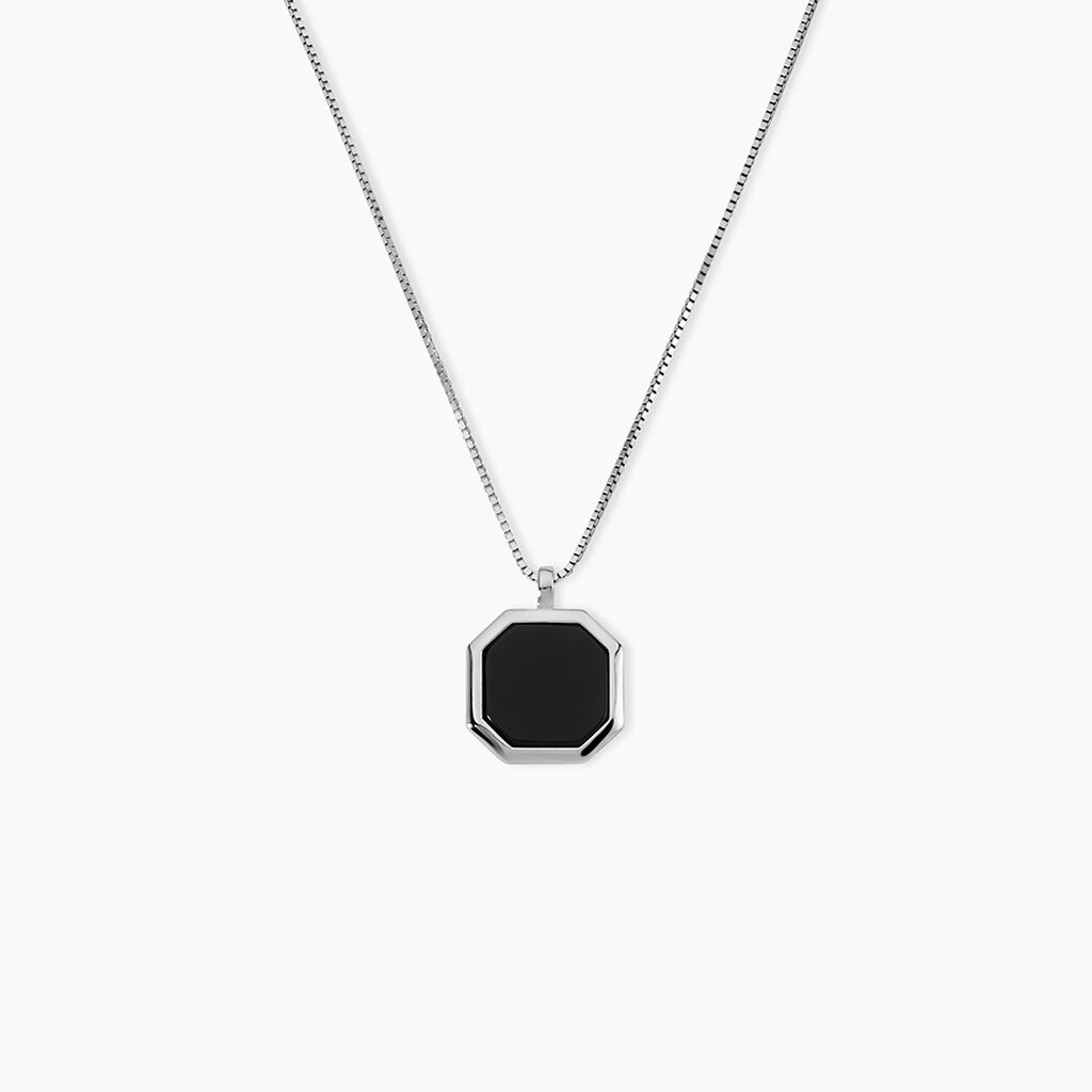 Collier Mani Argent Blanc Agate - Colliers Homme | Histoire d&rsquo;Or