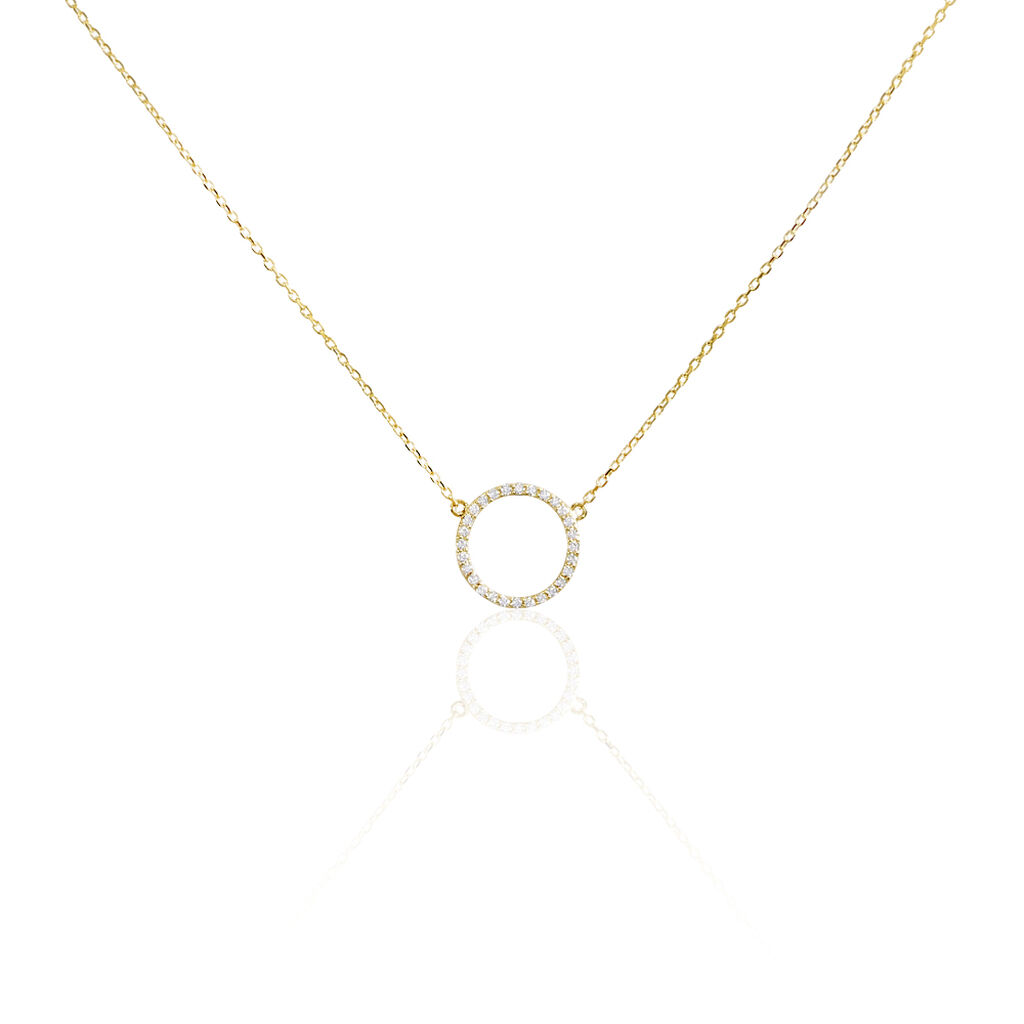 Collier Stip Or Jaune Oxyde De Zirconium
