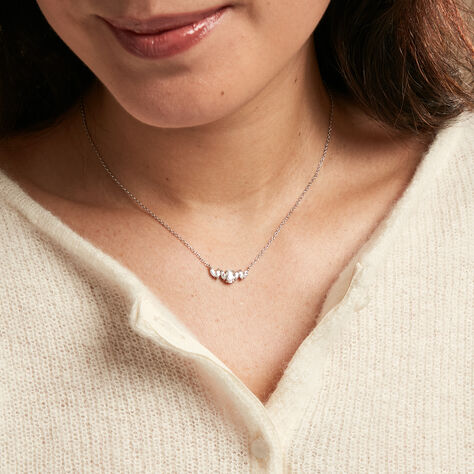 Collier Winter Sweetness Argent Blanc Oxyde De Zirconium - Colliers Coeur Femme | Histoire d’Or