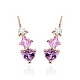 Boucles D'oreilles Pendantes Lauressa Or Rose Amethyste Violet Oxyde - Clous d'oreilles Femme | Histoire d’Or