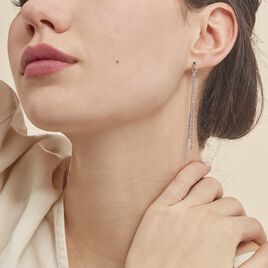 Boucles D'oreilles Pendantes Yalle Argent Blanc - Boucles d'oreilles fantaisie Femme | Histoire d’Or