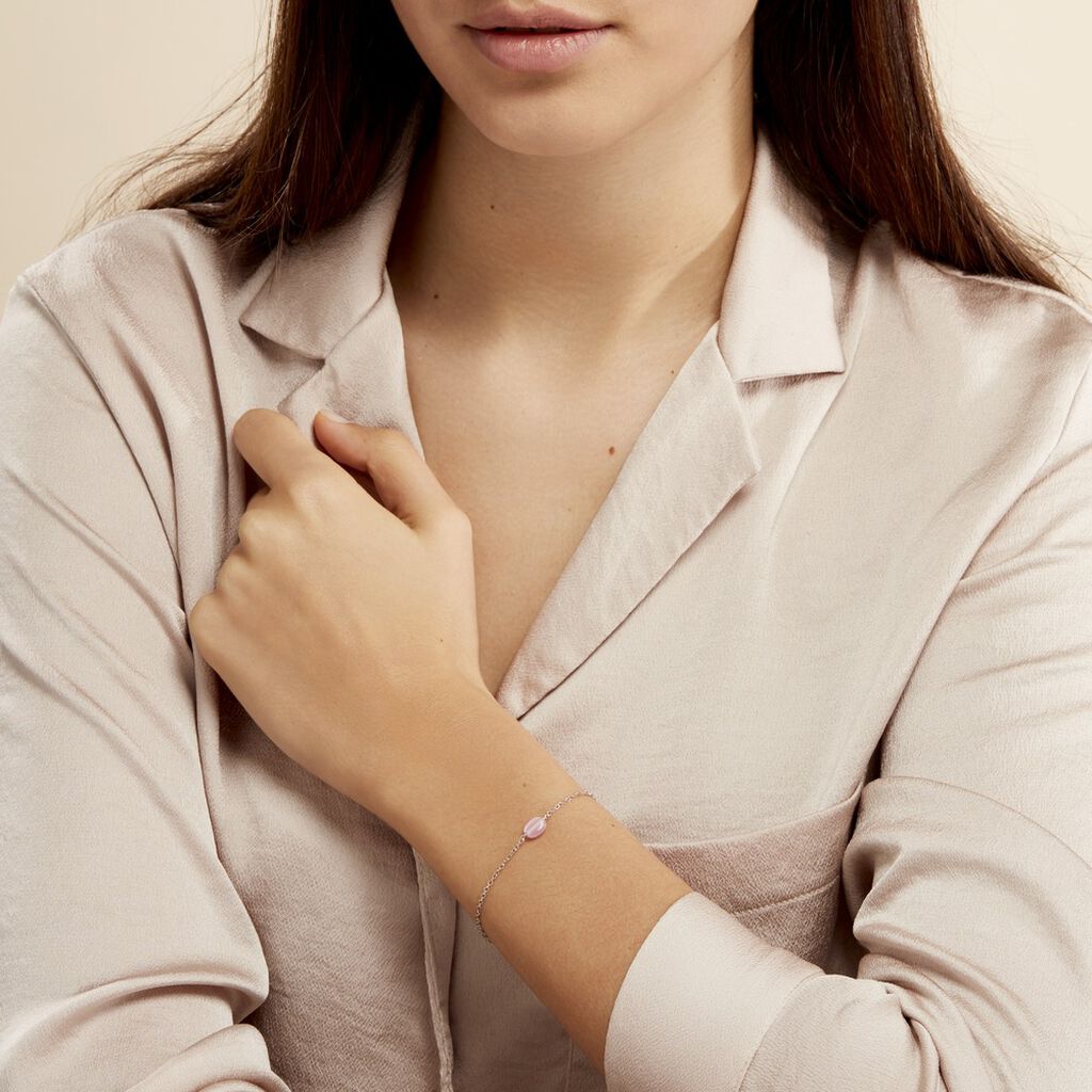 Bracelet Evren Argent Blanc Pierre De Synthese - Bracelets Femme | Histoire d’Or