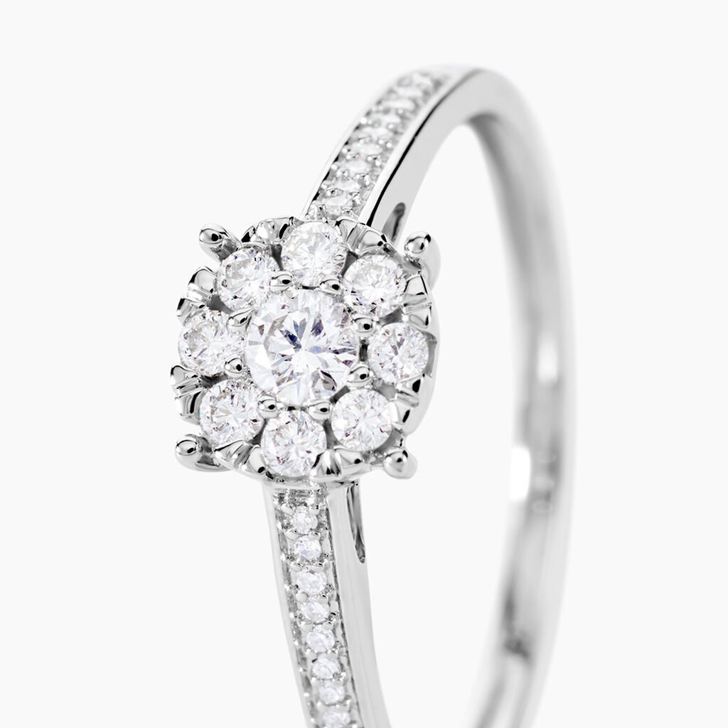 Bague Cilka Or Blanc Diamant - Bagues avec pierre Femme | Histoire d’Or