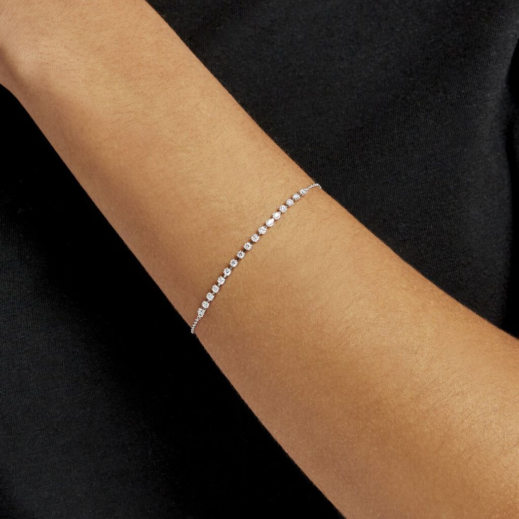 Bracelet Whitney Argent Blanc Oxyde De Zirconium - Bracelets Femme | Histoire d’Or