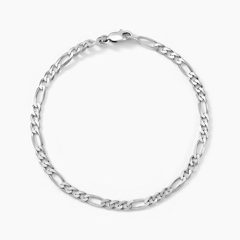 Bracelet Vivian Maille Alternee 1/3 Argent Blanc - Bracelets chaîne Homme | Histoire d’Or