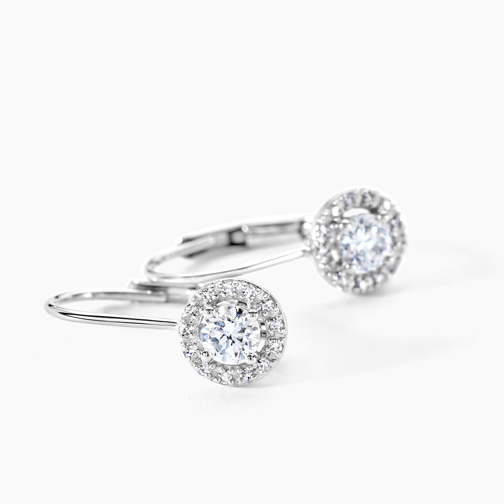 Boucles D'oreilles Pendantes Or Blanc Pauliina Diamants - Boucles d'oreilles pendantes Femme | Histoire d&rsquo;Or
