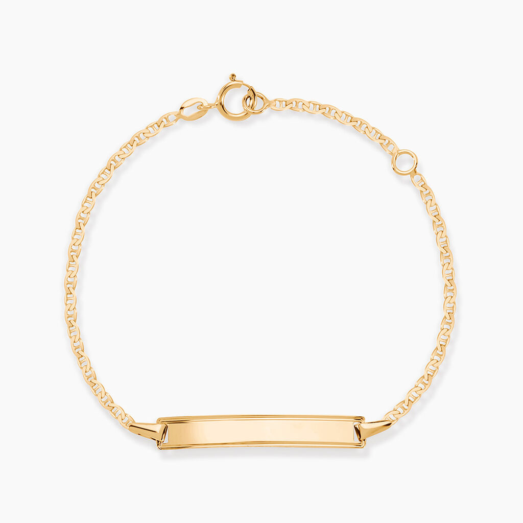 Bracelet Identit&eacute; Fanelia Maille Marine Or Jaune - Bracelets Communion Enfant | Histoire d&rsquo;Or