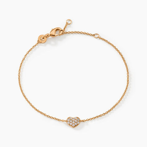 Bracelet Plaqué Or Nafissa Oxydes De Zirconium - Bracelets Coeur Femme | Histoire d’Or