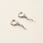 Cr&eacute;oles Horn Argent Blanc Oxyde De Zirconium - Boucles d'oreilles cr&eacute;oles Femme | Histoire d&rsquo;Or