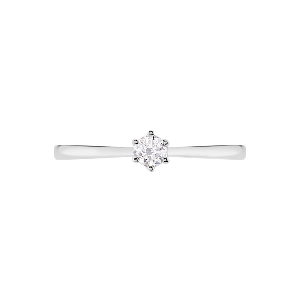 Bague Solitaire Athena Or Blanc Diamant - Bagues solitaires Femme | Histoire d’Or