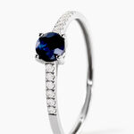 Bague Manon Or Blanc Saphir Et Diamant - Bagues solitaires Femme | Histoire d&rsquo;Or