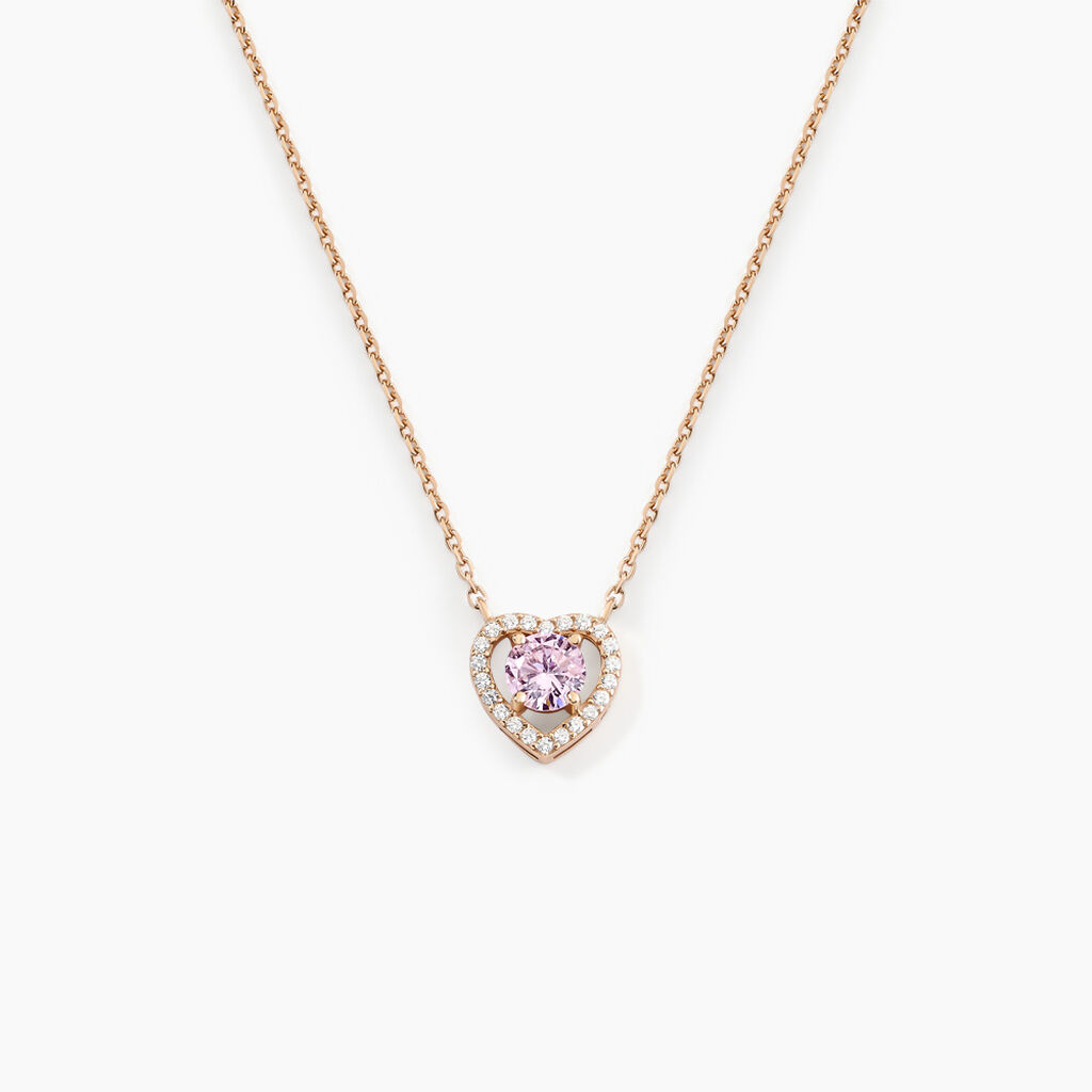 Collier Suzon Argent Rose Oxyde De Zirconium - Colliers fantaisie Femme | Histoire d’Or