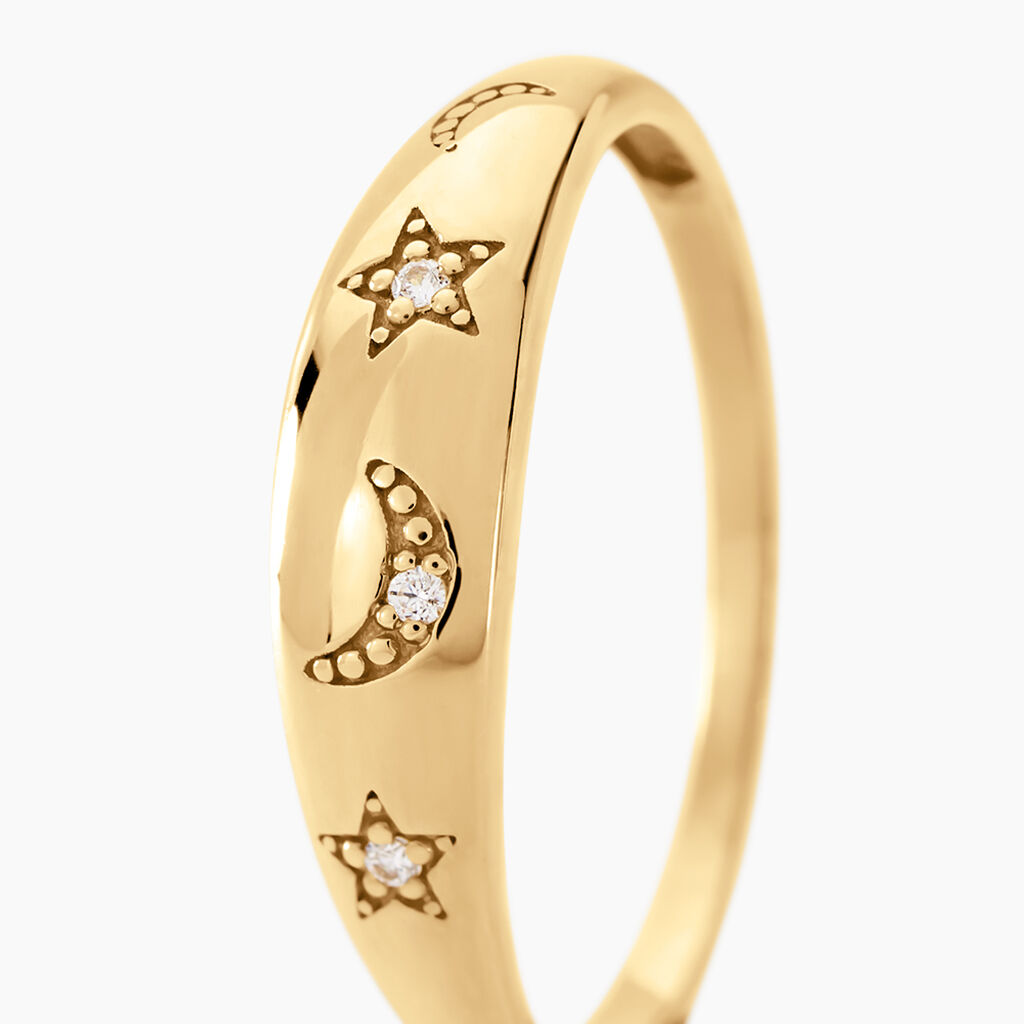Bague Stellar Or Jaune Oxyde De Zirconium - Bagues avec pierre Femme | Histoire d&rsquo;Or