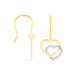 Boucles D'oreilles Pendantes Double Coeur Satines Or Bicolore - Boucles d'Oreilles Coeur Femme | Histoire d’Or