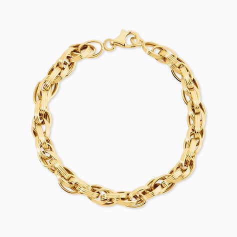 Bracelet Aaron Maille Fantaisie Or Jaune - Bracelets cha&icirc;ne Femme | Histoire d&rsquo;Or
