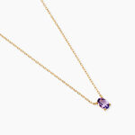 Collier Ovale Or Jaune Am&eacute;thyste - Colliers Femme | Histoire d&rsquo;Or