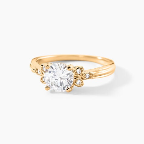 Bague Elka Plaque Or Jaune Oxyde De Zirconium - Bagues solitaires Femme | Histoire d&rsquo;Or